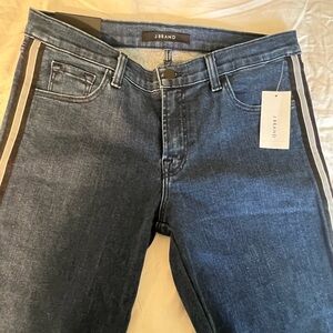 J Brand Selena NEW TAGS blue mid rise crop boot sz 29 with stripe black gray